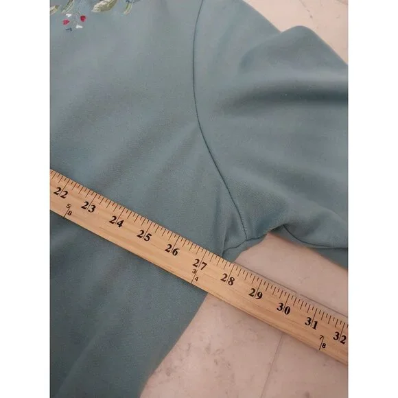 BLAIR Sweater Cardigan Blue Button Front Embroidered Sz 2XL - Picture 12 of 12